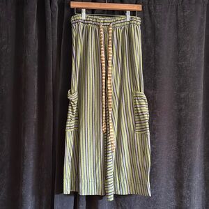 Free People Blanche Striped Wide-Leg Pants with Pockets